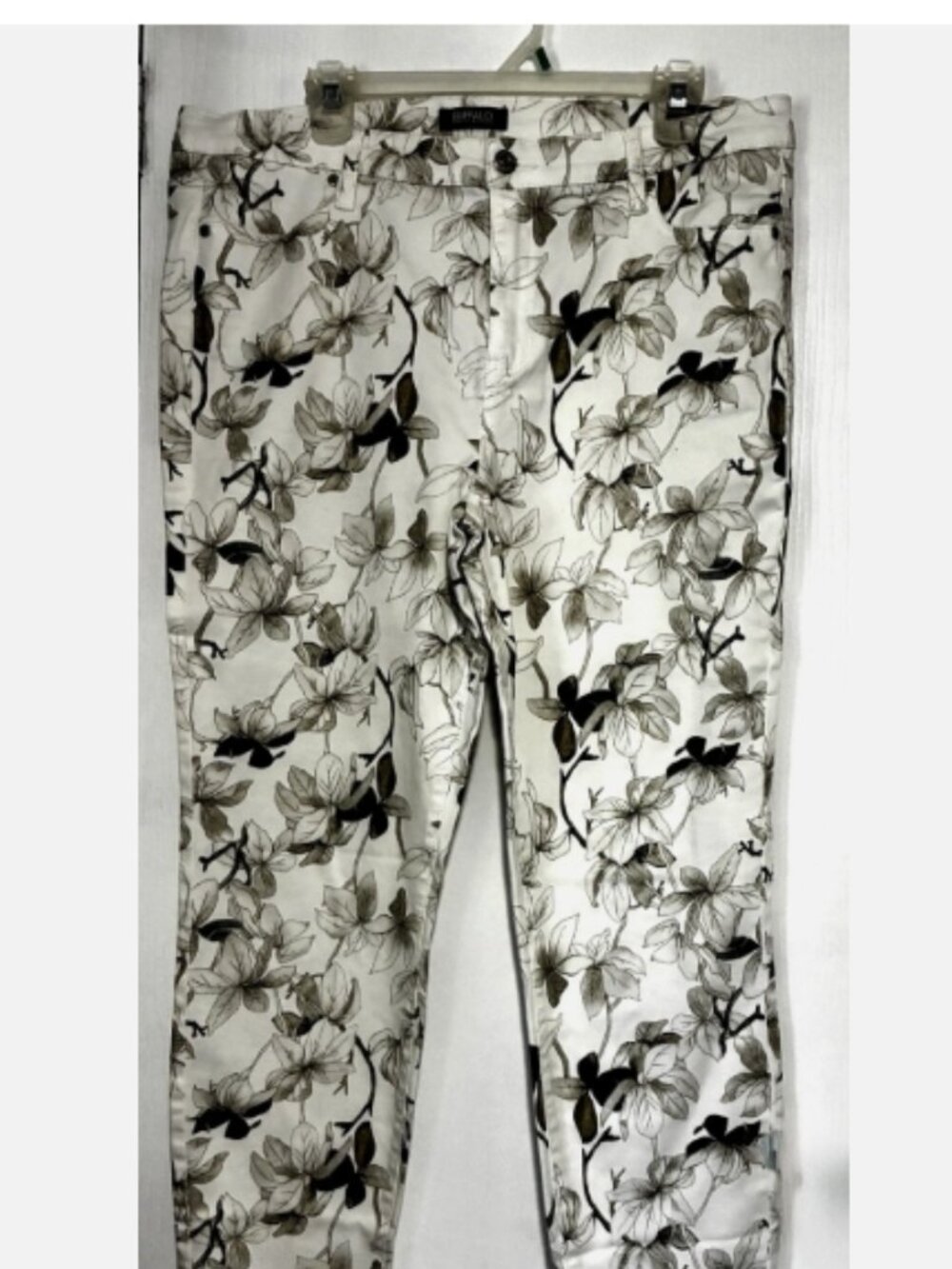 Buffalo David Bitton Havana Jeans 14/34 White Floral High Rise Ankle Skinny